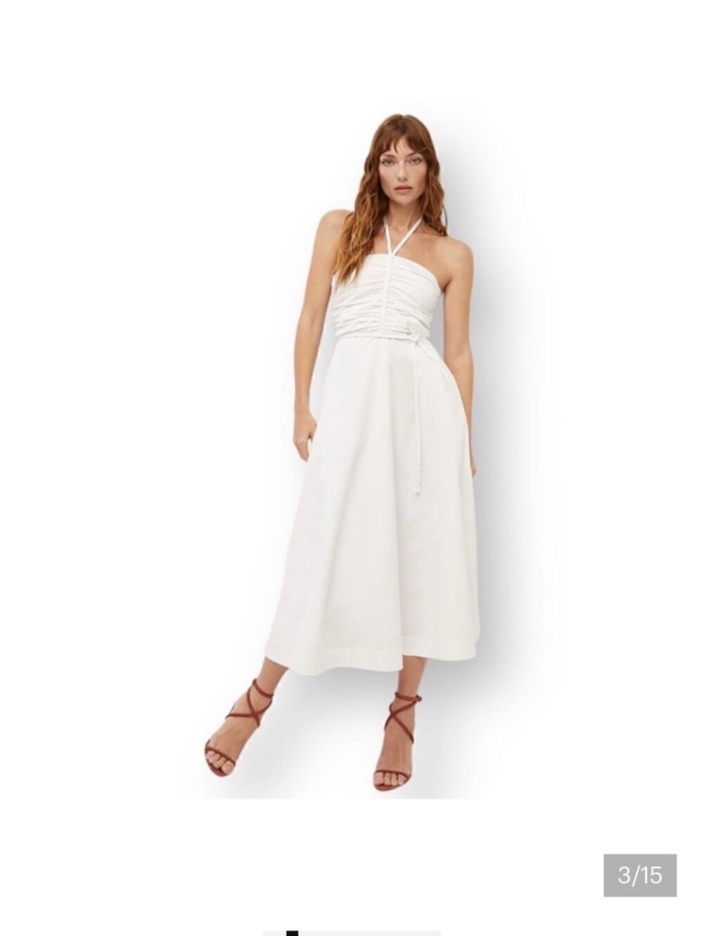 Veronica Beard white Tucker halter Dress